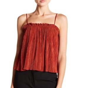 NWT Madewell Nicole Pleated Ruffle Tank Rust